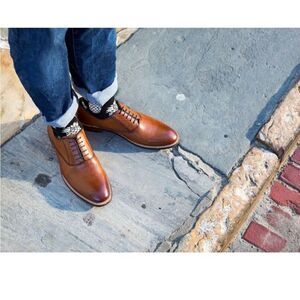 Aston Grey Brown Leu Oxford Shoes Size 11
